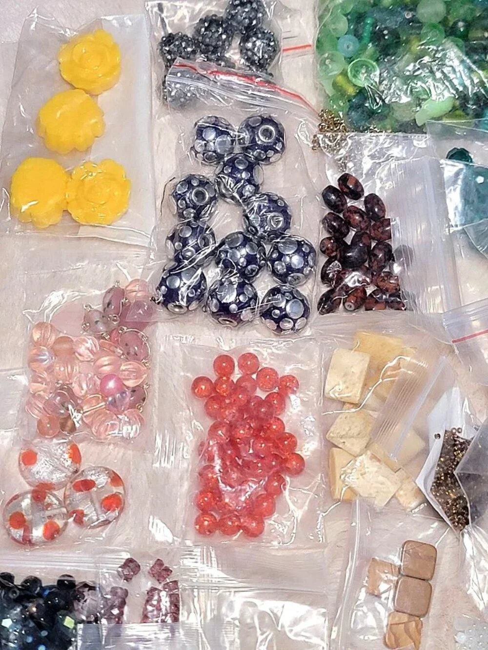 HUGE 4.5lb Destash Lot Jewelry Making Beads Findings Cabachons Various Mats #G